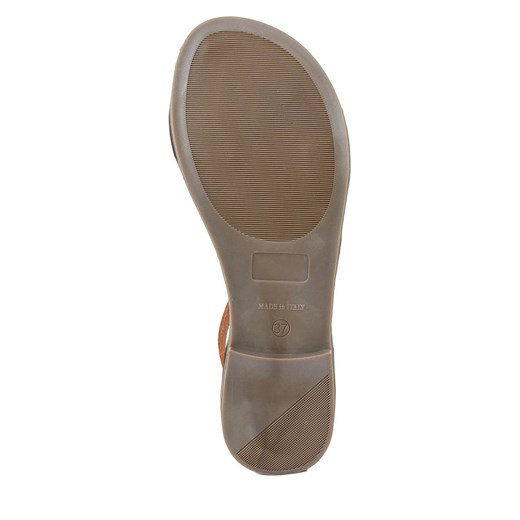 Skórzane sandały w kolorze beżowo-brązowym