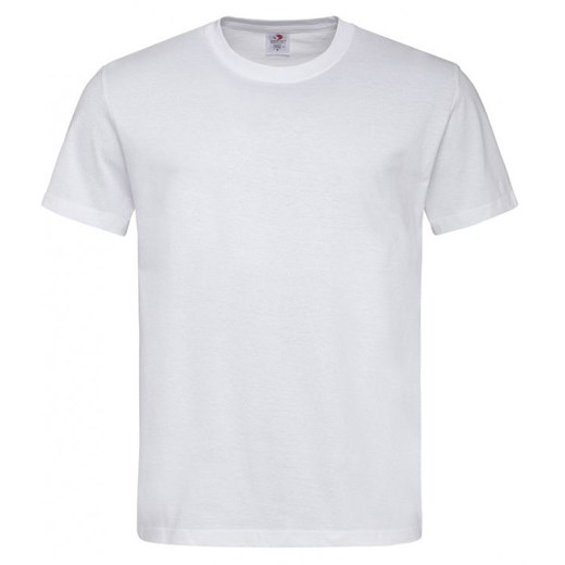 Biały Bawełniany T-Shirt Męski Bez Nadruku -STEDMAN- Koszulka, Krótki Rękaw, Basic, U-neck TSJNPLST2000white ze sklepu JegoSzafa.pl w kategorii T-shirty męskie - zdjęcie 88051262