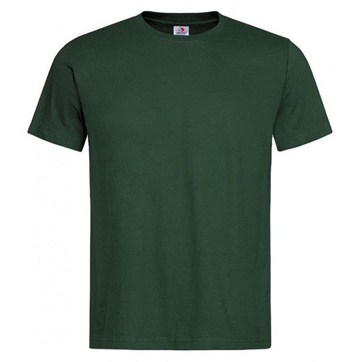 Butelkowy Zielony Bawełniany T-Shirt Męski Bez Nadruku STEDMAN Koszulka, Krótki Rękaw, Basic, U-neck TSJNPLST2000bottlegreen ze sklepu JegoSzafa.pl w kategorii T-shirty męskie - zdjęcie 88051270