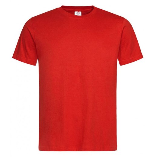 Czerwony Bawełniany T-Shirt Męski Bez Nadruku -STEDMAN- Koszulka, Krótki Rękaw, Basic, U-neck TSJNPLST2000scarletred ze sklepu JegoSzafa.pl w kategorii T-shirty męskie - zdjęcie 88051292