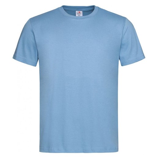 Jasny Niebieski Bawełniany T-Shirt Męski Bez Nadruku -STEDMAN- Koszulka, Krótki Rękaw, Basic, U-neck TSJNPLST2000lightblue ze sklepu JegoSzafa.pl w kategorii T-shirty męskie - zdjęcie 88051304