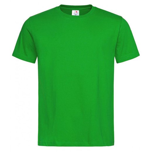 Zielony Bawełniany T-Shirt Męski Bez Nadruku -STEDMAN- Koszulka, Krótki Rękaw, Basic, U-neck TSJNPLST2000kellygreen ze sklepu JegoSzafa.pl w kategorii T-shirty męskie - zdjęcie 88051314