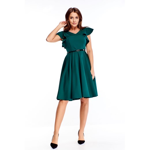 Sukienka Ptakmoda.com zielona rozkloszowana elegancka na sylwestra