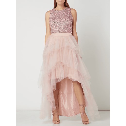 Spódnica z dłuższym tyłem z siateczki model ‘Lia’ Chi Chi London 36 Peek&Cloppenburg okazja