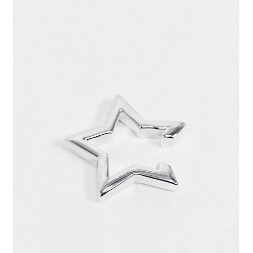 Orelia – Posrebrzane kolczyki zaciskowe w kształcie otwartej gwiazdy-Srebrny Orelia  No Size Asos Poland