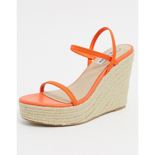 Steve Madden – Skylight – Pomarańczowe koturny-espadryle z paskami-Pomarańczowy