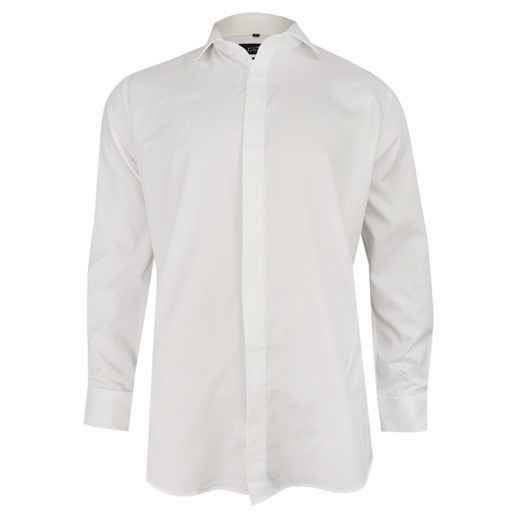 Biała Elegancka Koszula Męska z Długim Rękawem, 100% Bawełna -CHIAO- Taliowana, Wizytowa KSDWCHIAOM401C ze sklepu JegoSzafa.pl w kategorii Koszule męskie - zdjęcie 88134672