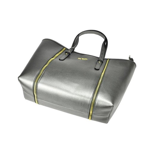 Shopper bag Pierre Cardin na ramię srebrna 