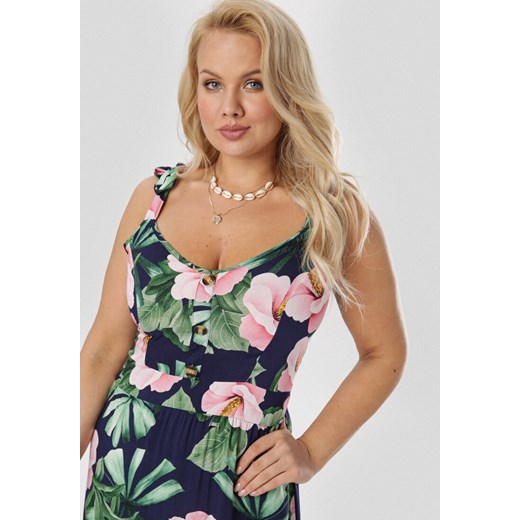 Granatowa Sukienka Poreirise Born2be XL/XXL okazja Born2be Odzież