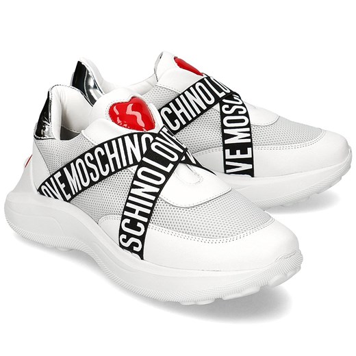 Buty sportowe damskie Love Moschino sneakersy w stylu młodzieżowym ze skóry ekologicznej 