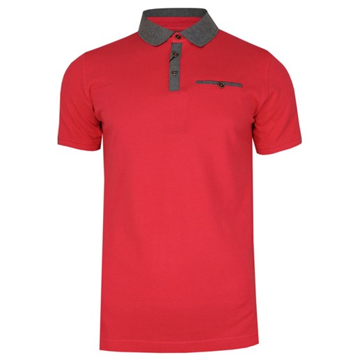 Różowo-Szara Elegancka Koszulka Polo -RANIR- 100% Bawełna, Męska, Krótki Rękaw TSRANIRM3301PSpink ze sklepu JegoSzafa.pl w kategorii T-shirty męskie - zdjęcie 88162512