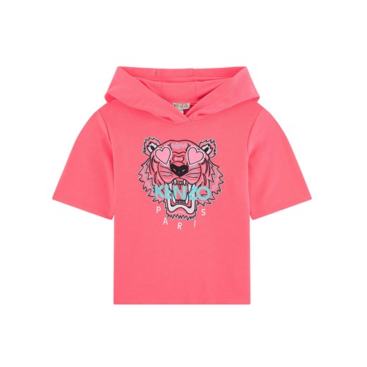 Różowa bluza z kapturem Tiger 3-14 lat Kenzo Kids  14 LAT PlacTrzechKrzyzy.com