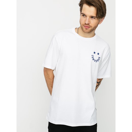 Biały t-shirt męski Converse z krótkim rękawem 
