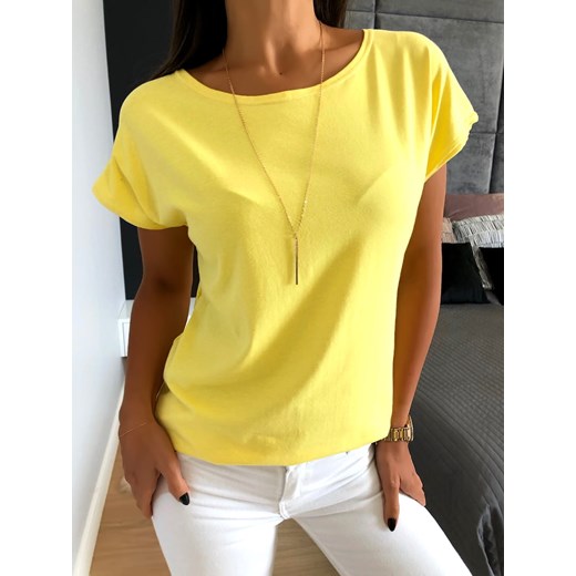 Żółty T-shirt 4237-320-J Modnakiecka.pl  38 