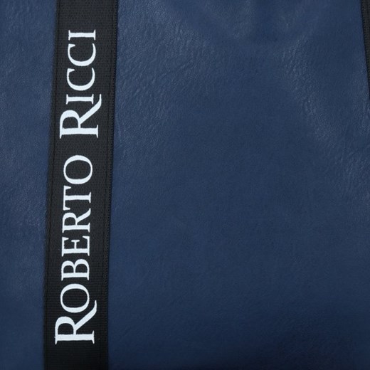 Shopper bag Roberto Ricci na ramię duża z kolorowym paskiem 