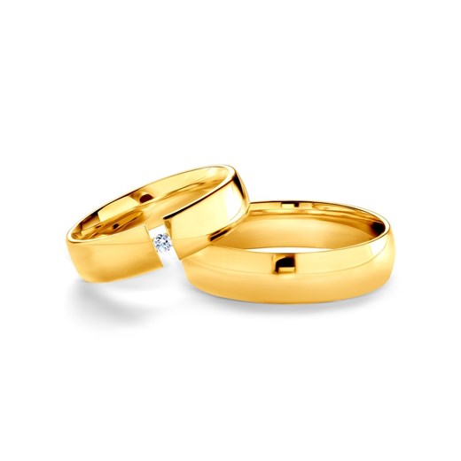 Obrączki ślubne: złote, półokrągłe, 5 mm  Savicki  okazja  