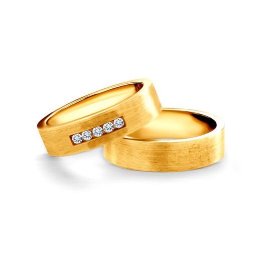 Obrączki ślubne: złote, płaskie, 5 mm Savicki   okazja  