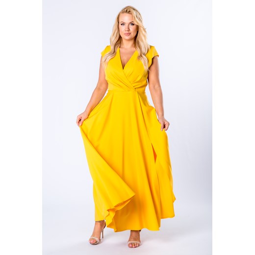 elegancka sukienka maxi z kopertowym dekoltem Ptakmoda.com  44 