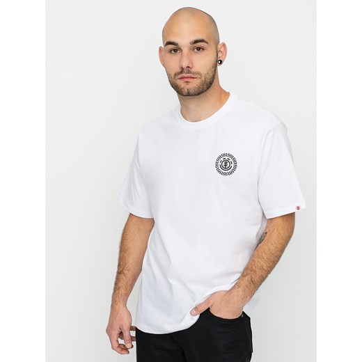 T-shirt męski Element casualowy biały z krótkimi rękawami 