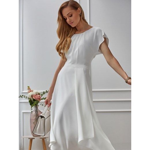Biała sukienka z asymetrycznym dołem Lizabella L-20SS-2101-40 Lizabella 42 Eye For Fashion