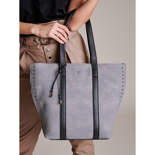 Shopper bag Femestage elegancka na ramię bez dodatków z tkaniny 