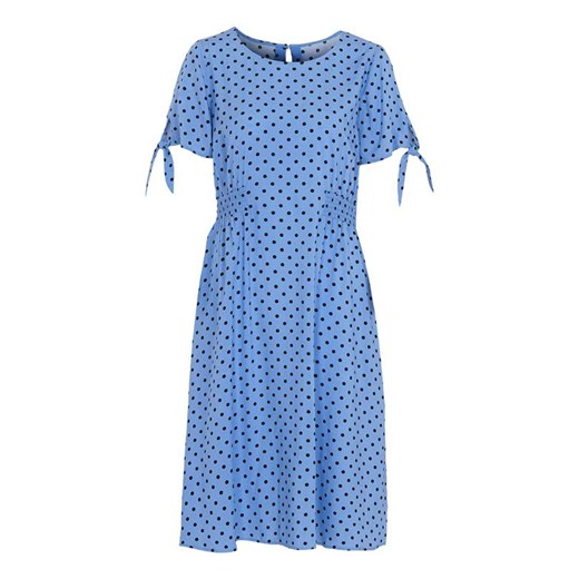 Sukienka Cellbes niebieska mini z okrągłym dekoltem rozkloszowana z krótkim rękawem na co dzień 