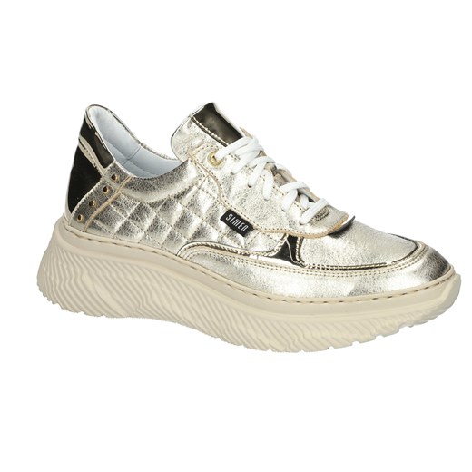 Buty sportowe damskie Simen sneakersy w stylu młodzieżowym ze skóry na platformie sznurowane gładkie 
