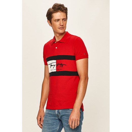 Tommy Hilfiger t-shirt męski wiosenny z krótkim rękawem z napisem 
