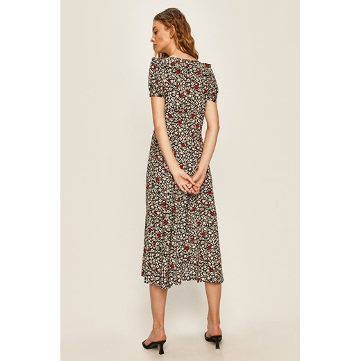 Sukienka wielokolorowa Polo Ralph Lauren z krótkim rękawem z wiskozy z dekoltem w literę v 