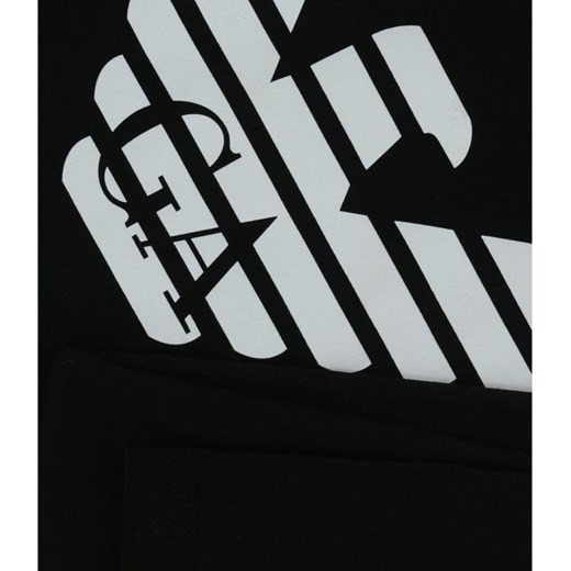 T-shirt chłopięce czarny Emporio Armani w nadruki z długim rękawem 