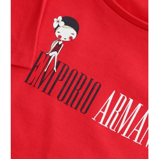 Bluzka dziewczęca Emporio Armani z krótkim rękawem w nadruki 