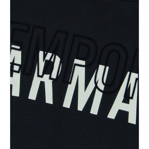 T-shirt chłopięce Emporio Armani granatowy z długim rękawem 
