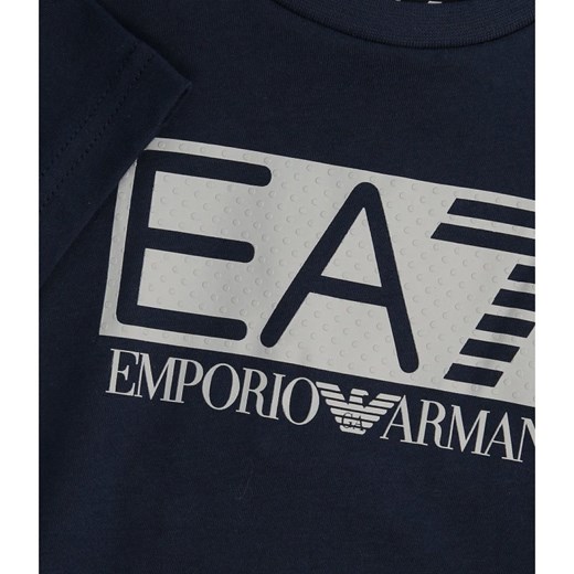 T-shirt chłopięce Emporio Armani niebieski z krótkimi rękawami 