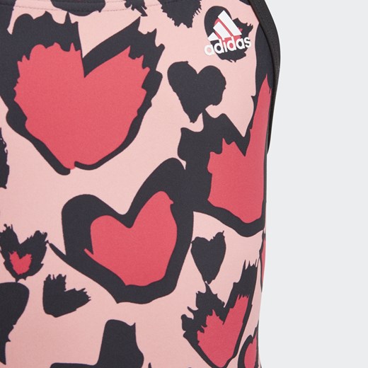 Girls Heart Graphic Swimsuit