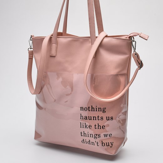 Shopper bag Sinsay na ramię w stylu młodzieżowym bez dodatków duża 