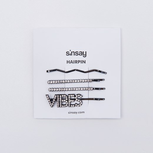 Sinsay - Spinki do włosów z napisem -