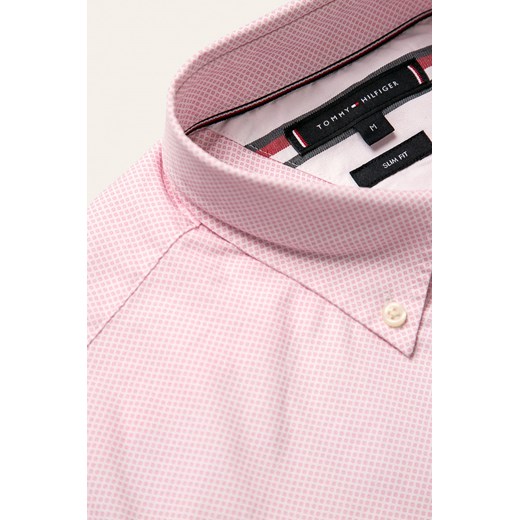 Koszula męska różowa Tommy Hilfiger z krótkimi rękawami 