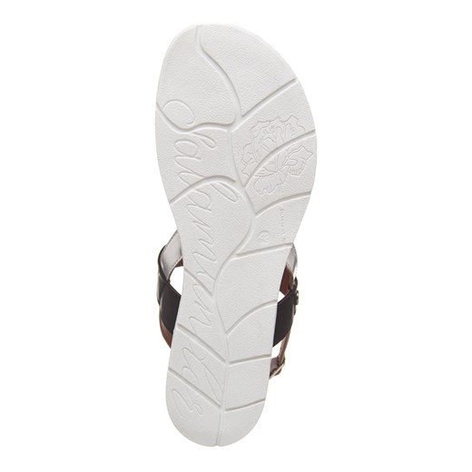 Skórzane sandały "Musy" w kolorze czarno-srebrnym