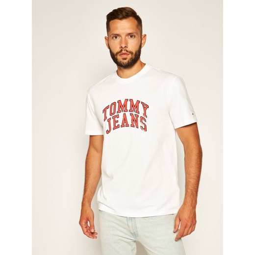 Tommy Jeans T-Shirt Novel Varsity Logo DM0DM07859 Biały Regular Fit