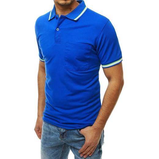 Koszulka polo męska niebieska PX0243  Dstreet XXL promocyjna cena  