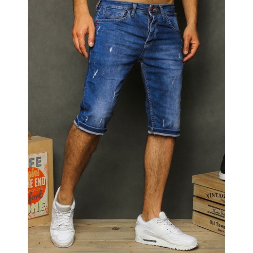 Spodenki męskie jeansowe niebieskie SX1246  Dstreet 29 okazyjna cena  
