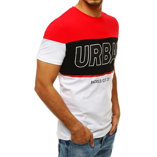 T-shirt męski z nadrukiem czerwony RX3918 Dstreet  XXL okazyjna cena  
