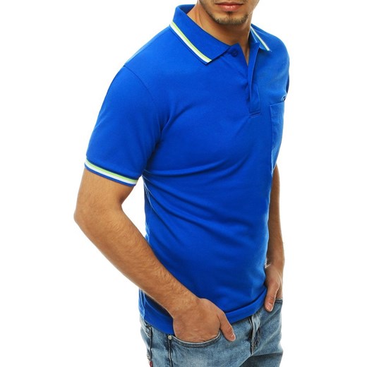 Koszulka polo męska niebieska PX0243  Dstreet 3XL promocyjna cena  
