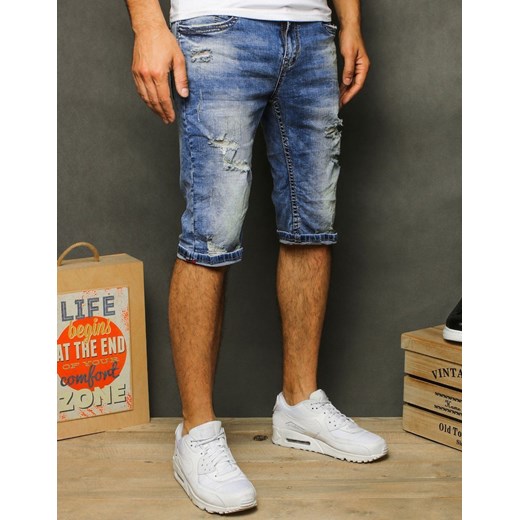 Spodenki męskie jeansowe niebieskie SX1294 Dstreet  33  promocyjna cena 