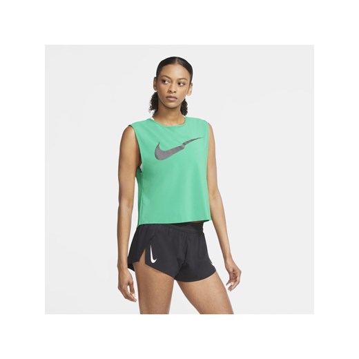 Damska plisowana koszulka bez rękawów do biegania Nike Run Division - Zieleń Nike L Nike poland