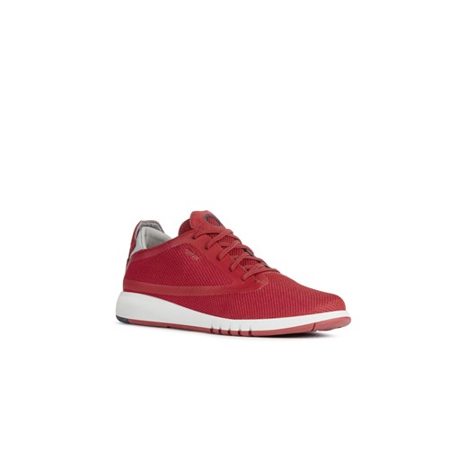 Czerwone buty sportowe męskie Geox wiązane 