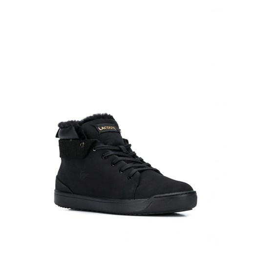 Czarne sneakersy z kożuchem - Lacoste 7-38CFA000402H