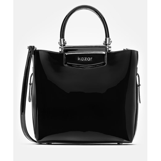 Shopper bag Kazar w stylu glamour lakierowana 