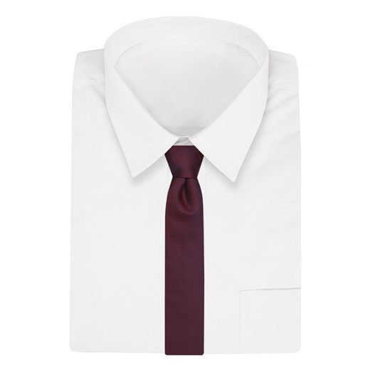 Bordowy Jednokolorowy Męski Krawat -Chattier- 7 cm, Klasyczny, Elegancki, w Drobny Rzucik KRCH1197 Chattier   JegoSzafa.pl