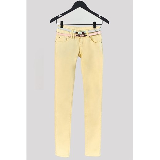 Żółte damskie spodnie rurki - Odzież